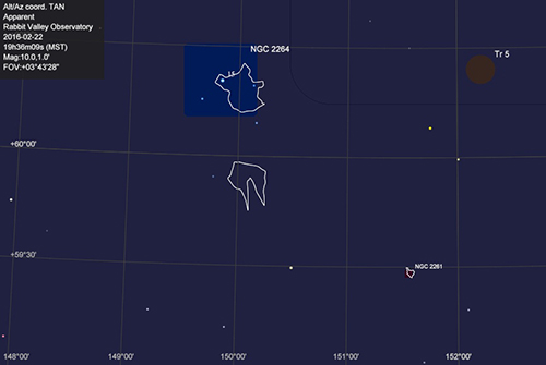 Cone Nebula area star map